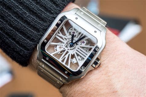 cartier santos skeleton diamond|cartier santos skeleton retail price.